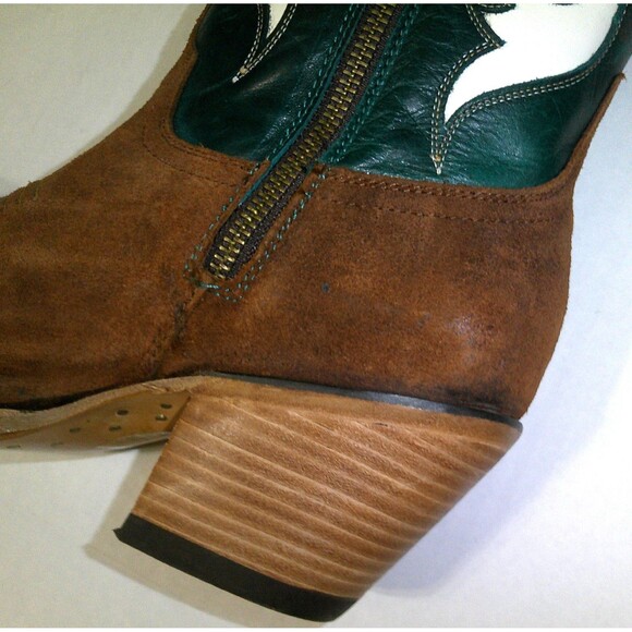 NWT Womens 9 Ariat Elvira Stretchfit Boot Western Green Brown White Leather Tall - Picture 12 of 14